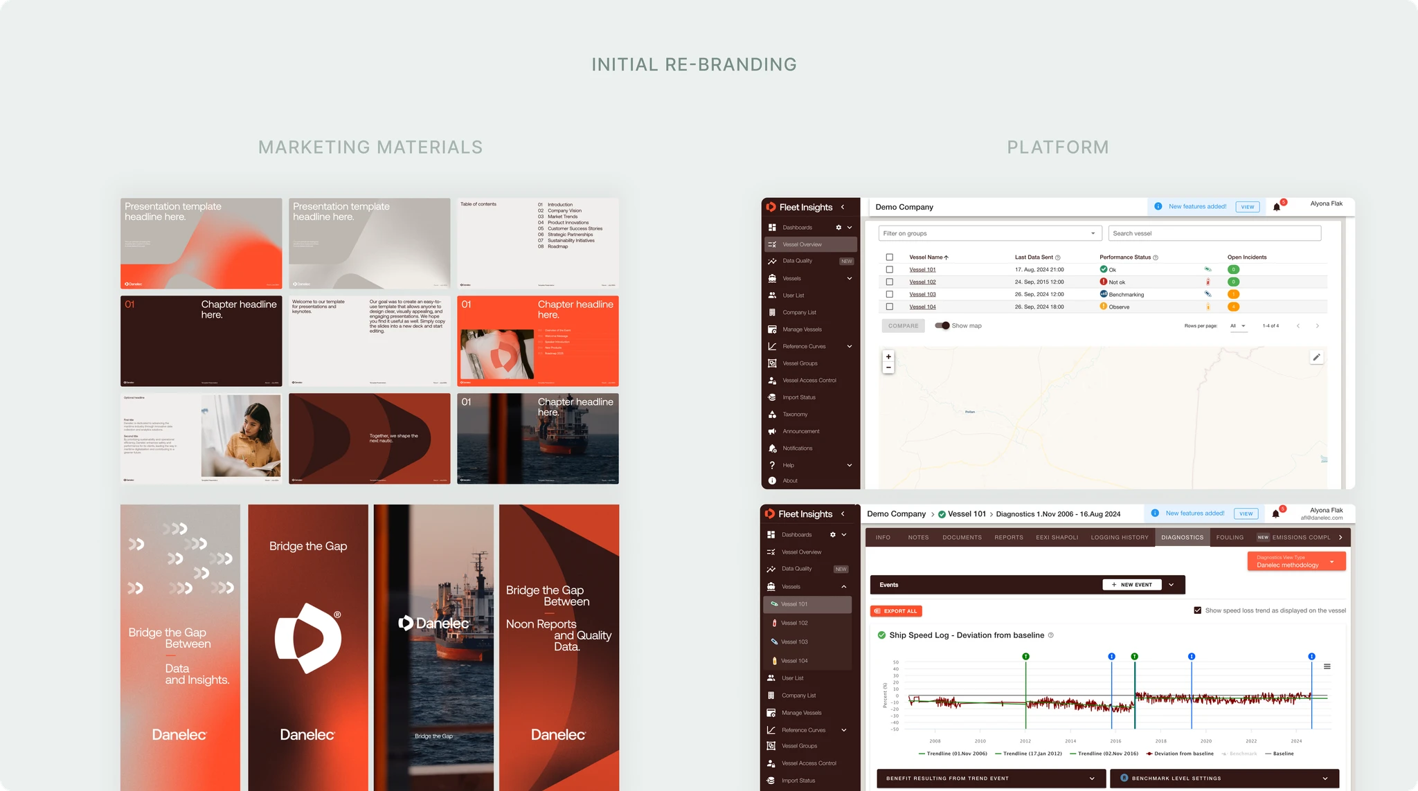 Rebrand applied to the product interface